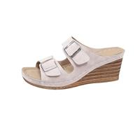 AEGJEGVD Womens Wedge Heels Sandals UK Clearance,Ladies Open Toe Solid Color Belt Buckle Arch Support Sandal Summer Roman Casual Soft Soled Beach Shoes Walking Slippers Non-Slip Slides Size 3.5-7