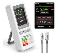 AEGTEST HOUND-1011S Portable Radon Detector, High-Accuracy Sensor for Home, Lightweight, Audible & Visual Alarms, Long-Term Monitoring, Easy-to-Use Radon Tester in pCi/L or Bq/m³ for Basement