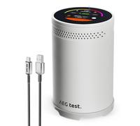 AEGTEST HOUND-3699 Radon Detector featuring Precise Sensor, Rapid 10-Minute Readings, Audible & Visual Alerts, Touchscreen Interface, Continuous Radon Level Tracking for Household Use - White