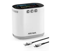 AEGTEST HOUND-3786 Home Radon Monitor, Long-Term Logging & Data Charts, 10-Min Refresh, Rechargeable, 3.5" Display, Sound & Light Alarm, PDF Report, pCi/L & Bq/m³ - White
