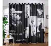 Aegydalo Blackout Curtains for Bedroom 104x84 inch Eyelet Curtains,3D Beauty Marilyn Monroe,Soft Thermal Insulated Polyester Microfiber Window Treatment for Kids Room Decoration 2 Panels