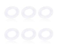 AEGYPIUS 6 PCS Full Circular Stretch Comb Headbands Plastic Flexi Comb Circle Headbands with Teeth for Women's Hair (Transparent, One Size, White, 1 Count, Hairband, Headband, Women, Adult)