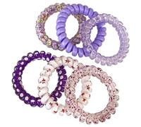 AEGYPIUS Spiral Hair Ties for Women, 6 Pcs Purple Series Spiral Hair Tie Coil Hair Ties for Women, Hair Coil Ties Phone Cord Hair Ties Spiral, Hair Tie Spiral Hair Ties for Thick Hair Hair Spiral Ties