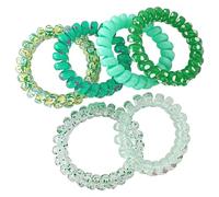 AEGYPIUSSpiral Hair Ties for Women, 6 Pcs Green Coil Hair Ties for Women No Crease Spiral Hair Tie Spiral, Phone Cord Hair Ties Spiral, Hair Spiral Ties Hair Coil Ties Spiral Hair Ties for Thick Hair