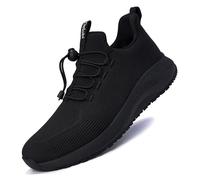 AEHAO Mens Non Slip Work Shoes Water Resistant Restaurant Kitchen Food Service Work Waterproof Walking Shoes Breathable Lightweight, Black/White, 12.5 UK