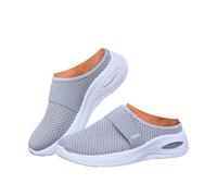 AEHAXGD Orthopedic Backless Trainers for Women 2026 Closed Toe Wide Toe Knit Shoes with Support Breathable Mesh Memory Foam Walking Sippers Casual Slip on Comfy Garden Shoes for Walking Travel