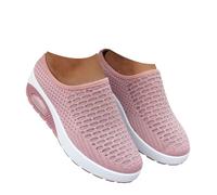 AEHAXGD Orthopedic Backless Trainers for Women 2026 Closed Toe Wide Toe Knit Shoes with Support Breathable Mesh Memory Foam Walking Sippers Casual Slip on Comfy Garden Shoes for Walking Travel
