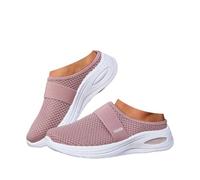 AEHAXGD Orthopedic Backless Trainers for Women 2026 Closed Toe Wide Toe Knit Shoes with Support Breathable Mesh Memory Foam Walking Sippers Casual Slip on Comfy Garden Shoes for Walking Travel