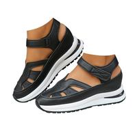 AEHAXGD Orthopedic Wedge Platform Sneakers for Women Arch Support Closed Toe Wide Width Sport Sandals Breathable Hollow out Shoes with Ankle Strap Comfortable Casual Walking Sandals for Beach