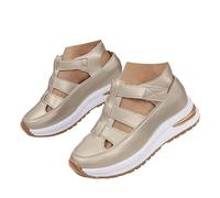 AEHAXGD Orthopedic Wedge Platform Sneakers for Women Arch Support Closed Toe Wide Width Sport Sandals Breathable Hollow out Shoes with Ankle Strap Comfortable Casual Walking Sandals for Beach