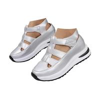 AEHAXGD Orthopedic Wedge Platform Sneakers for Women Arch Support Closed Toe Wide Width Sport Sandals Breathable Hollow out Shoes with Ankle Strap Comfortable Casual Walking Sandals for Beach