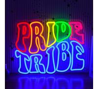 AEHEMNGZ Pride Tribe Neon Sign for Wall Decor 16.54’’*12.6’’ Rainbow Neon Light Adjustable LGBTQ Light Up Sign Usb Powered Pride LED Neon Sign for Pride Month Bedroom Gay Bar Party Man Cave