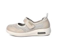 AEHO Bunion Shoes for Women Disability Swollen Feet Womens Wide Fitting hook and loop Men Fit Touch Close Shoe Comfy Orthopedic Arthritis Footwear,Beige,39 EU