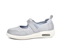 AEHO Bunion Shoes for Women Disability Swollen Feet Womens Wide Fitting hook and loop Men Fit Touch Close Shoe Comfy Orthopedic Arthritis Footwear,Grey,37.5 EU