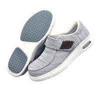 AEHO Comfort Feet Sandals Disability Shoes for Swollen Mens Slip on Walking Air Cushion Trainers Slip-On Loafers Flat Men's Therapeutic Diabetic Extra Depth Shoe,Grey,38 EU