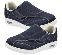 AEHO Diabetic Shoes for Men Slippers Orthopedic Arthritis in The Feet Comfort Sandals Trainers Extra Wide Width Womens Easy Close Fitting Touch Bar Strap Shoe,Blue,38 EU