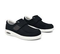 AEHO Mens Walking Shoes Men Slippers Orthopedic Loafers Air Cushion Slip On Flat Fashion Boat Extra Wide Trainers for Swollen Feet Moccasins,Black,37.5 EU