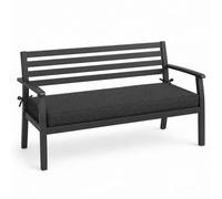 AEHO Outdoor Bench Pad made of Durable Canvas with 50D High-Density 5cm Orthopaedic Foam, Removable Non-Slip Seat Cushion for Garden and Dining Benches,Grey 02,130x40x5cm