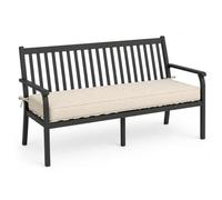 AEHO Outdoor Bench Pad made of Durable Canvas with 50D High-Density 5cm Orthopaedic Foam, Removable Non-Slip Seat Cushion for Garden and Dining Benches,Beige,130x60x5cm