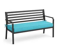 AEHO Outdoor Bench Pad made of Durable Canvas with 50D High-Density 5cm Orthopaedic Foam, Removable Non-Slip Seat Cushion for Garden and Dining Benches,Green 01,110x55x5cm