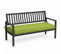 AEHO Outdoor Bench Pad made of Durable Canvas with 50D High-Density 5cm Orthopaedic Foam, Removable Non-Slip Seat Cushion for Garden and Dining Benches,Green 02,150x35x5cm