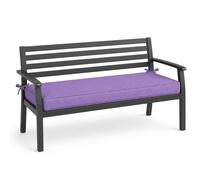 AEHO Outdoor Bench Pad made of Durable Canvas with 50D High-Density 5cm Orthopaedic Foam, Removable Non-Slip Seat Cushion for Garden and Dining Benches,Purple,150x55x5cm