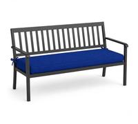 AEHO Outdoor Bench Pad made of Durable Canvas with 50D High-Density 5cm Orthopaedic Foam, Removable Non-Slip Seat Cushion for Garden and Dining Benches,Blue 01,100x55x5cm