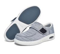 AEHO Shoes for Arthritis in The Feet Mens Hook and Loop Boots Slip on Walking Extra Wide On Trainers for Men Comfy Orthopedic Footwear Swollen Air Cushion,Grey,40.5 EU