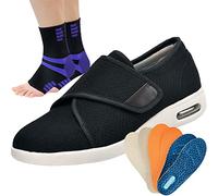 AEHO Shoes Swollen Feet Extra Wide Fit G Adjustable Diabetic Shoes Pregnant Woman Elder Men Edema Swollen Feet Boots Footwear House Indoor Slippers Outdoor Comfort Walking Shoes Sneaker,Black,44.5 EU