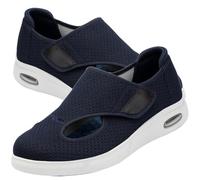 AEHO Wide Fit Trainers Men Mens Easy Top Shoes for Arthritis in The Feet Orthopedic Diabetic Extra Wide Slippers Swollen feet Ladies fit Women,Blue,40.5 EU