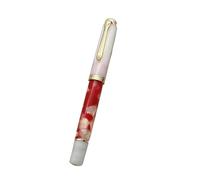 AEHON Acrylic Piston Fountain Pen Gold Clip Soft Smooth No.5 Schmidt Nib Inking Students Writing Gift Pen(Koi White,Schmidt B(1.0mm))