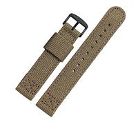 AEHON Denim canvas watchband for brand wristband Outdoor sports strap 18mm 20mm 22mm(Khaki black clasp,22mm)