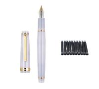 AEHON Fountain Pen transparent Ink Pen Spin Filler EF F M Nib Business Stationery Office School Supplies Pen(Taro purple,F)