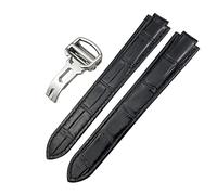 AEHON Genuine Leather Watchband 14mm 16mm 18mm 20mm 22mm For Ballon Bleu De Cartier Convex Type Colorful Calfskin Watch Strap(Black,18mm)