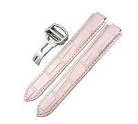 AEHON Genuine Leather Watchband 14mm 16mm 18mm 20mm 22mm For Ballon Bleu De Cartier Convex Type Colorful Calfskin Watch Strap(Pink,14mm)