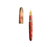 AEHON Pattern Stabilized Wood Fountain Pen Long Knife Nib Writing ink Pen School Office Supplies Students Writing Gift(Red Green,M)
