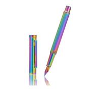 AEHON Raw Brass Fountain Pen Extra Fine Nib Classic Design Smooth Writing Copper Pen with Converter and Pen Case Set(Rainbow)