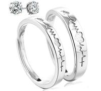 Aeici Wedding Ring, Sterling Silver Rings Eternity Ring Moonstone Adjustable Ring Gift for Valentine's Day