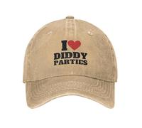 AEIKHAEC Baseball Cap Fashion Spring I Love Diddy Parties Baseball Cap Sun Print Washed Trucker Hat Men Women Vintage Outdoor Sport Baseball Caps