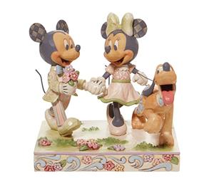 Aeiniwer Jim Shore Spring Mickey Minnie Pluto Fig Figurine