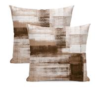 AEIOAE Brown Beige White Pillow Covers 24x24 Inch Set of 2,Abstract Art Throw Pillows Case,Modern Geometry Outdoor Decorative Square Linen Farmhouse Decor Cushion Covers for Home Sofa Bed Couch