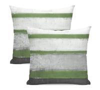 AEIOAE Sage Green Grey Pillow Covers 18x18 Set of 2 Beige Abstract Art Painting Striped Decorative Throw Pillow Covers Cotton Square Modern Cushion Case for Home Couch Sofa Outdoor