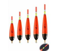 AEIOPRS Sbirolino Fishing Floats Pack of 5 Red Teardrop Shape for Long Casting Hydrophobic for Stable Positioning in Wind and Current Optimised for Precise Bite Indicator on the Rock Reef
