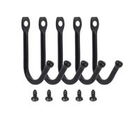 AEJHSIN Over Door Hooks Wall Mount J-Hook Hanging Hook | Key Mug Coat Holder with Screw for Kitchen Entryway(Black,20Sets)