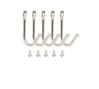 AEJHSIN Over Door Hooks Wall Mount J-Hook Hanging Hook | Key Mug Coat Holder with Screw for Kitchen Entryway(Silver,20Sets)