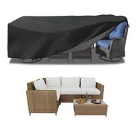 AEKDCL 270x270x80cm Outdoor Garden Furniture Covers,Waterproof Square/Rectangular Patio Furniture Table Set Cover,Breathable Windproof Buckles,Anti Uv/Tear,Table and Chair Set Covers,Black