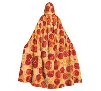 AEKGOHP 3d Pizza Pepperoni Printed Halloween Adult Hooded Cape Men'S And Women'S Clothing Mantle Role-Playing