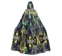 AEKGOHP A Puff In Time Weed Leaves Printed Halloween Adult Hooded Cape Men'S And Women'S Clothing Mantle Role-Playing