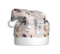 AEKGOHP Adult plush Christmas hat Poodles Dogs Pattern with soft touch for holiday parties and dances suitable for men and women