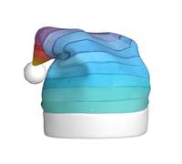 AEKGOHP Adult plush Christmas hat Rainbow Colored Striped Pattern with soft touch for holiday parties and dances suitable for men and women